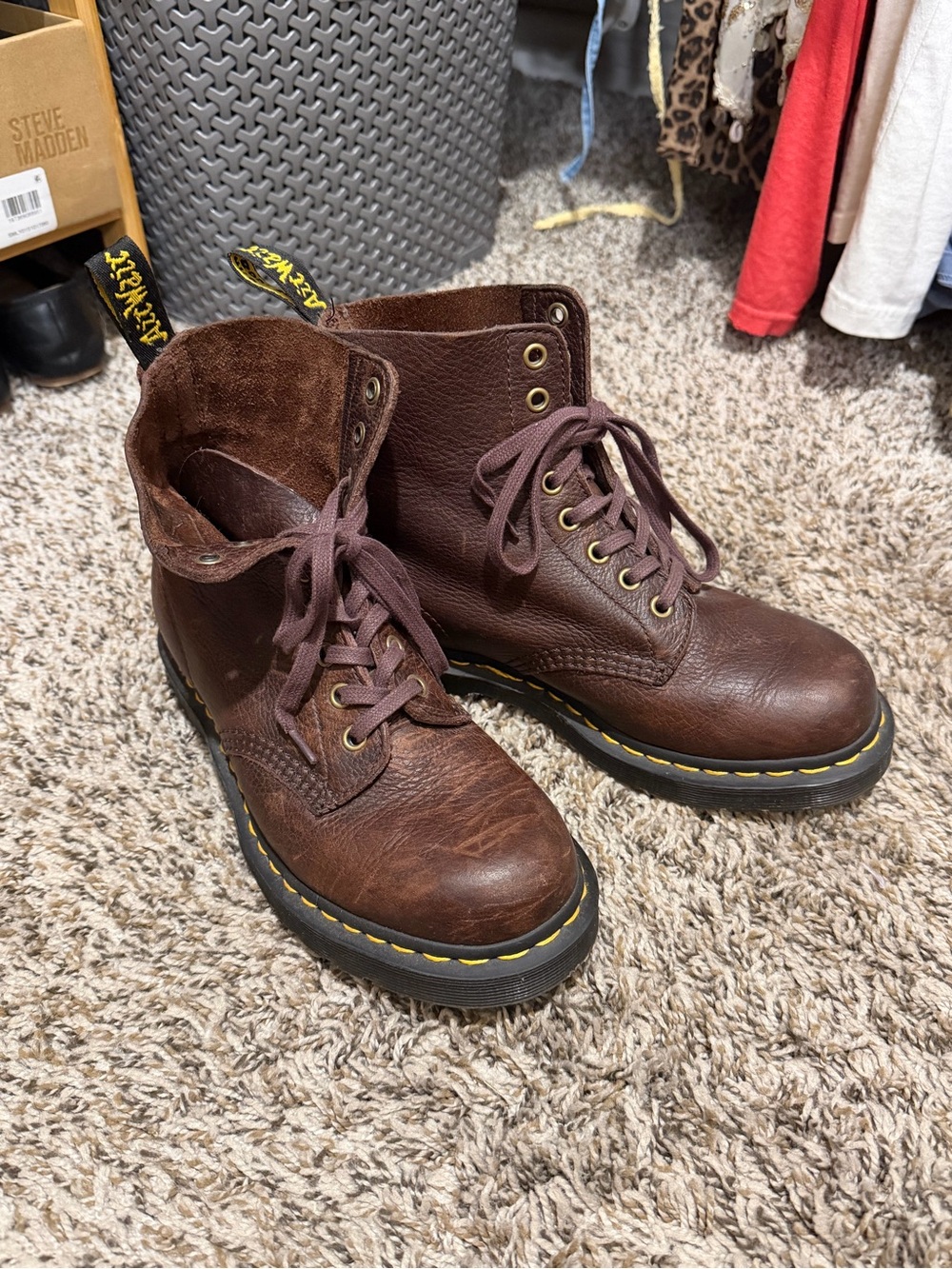 Dr. Martens Brown Leather Combat Boots